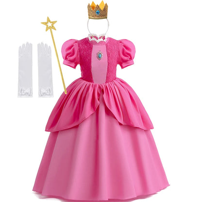 Peach Princess Cosplay Dress for Kids