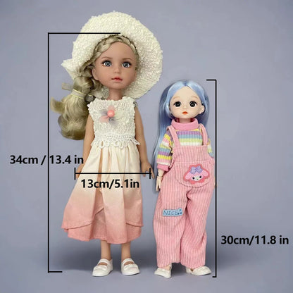 14-Inch Vinyl Princess Doll – 1/6 BJD with Clothes