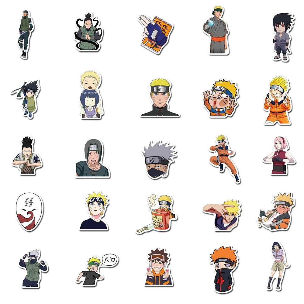 50 pcs Naruto Stickers – Uzumaki Naruto & Friends | Anime Decals