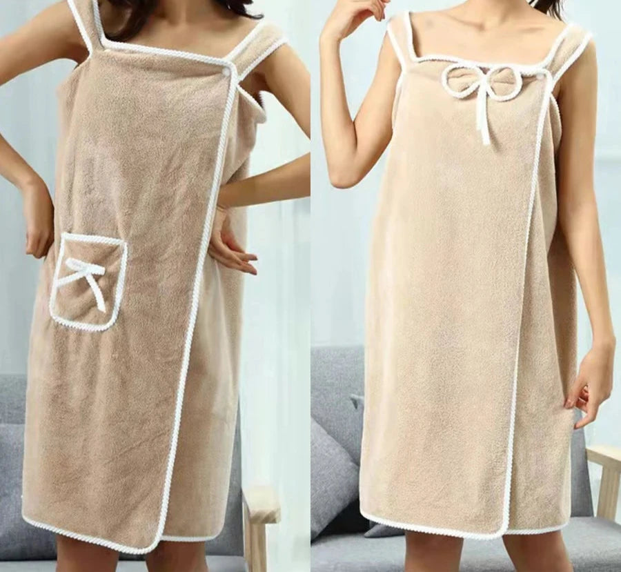 Women’s Wearable Bath Towel Robe | Fast Drying