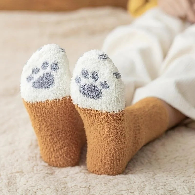 Fluffy Microfiber House Sleeping Slipper Socks