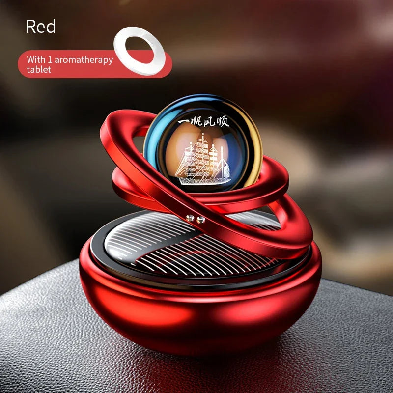 Solar Car Air Freshener - Rotating Aromatherapy Diffuser