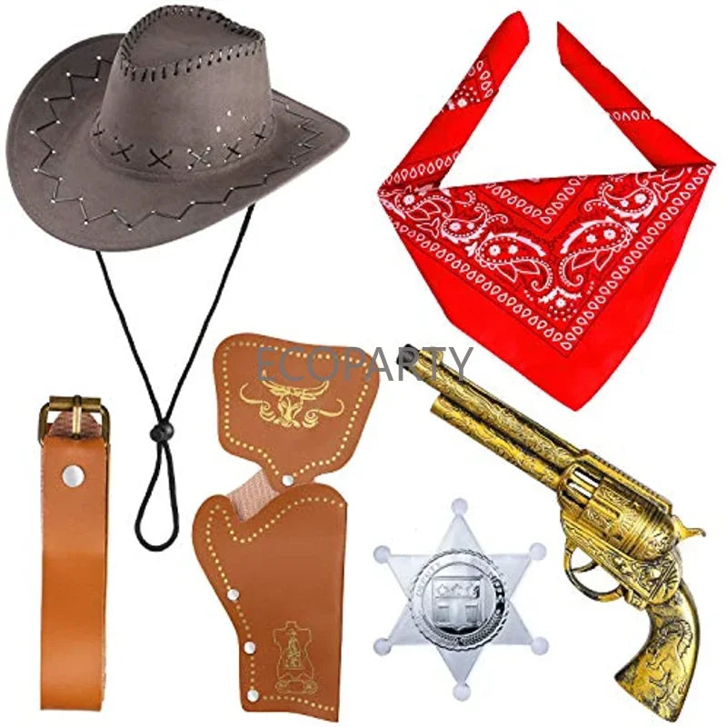 Cowboy Costume Accessories Set | 6-Piece