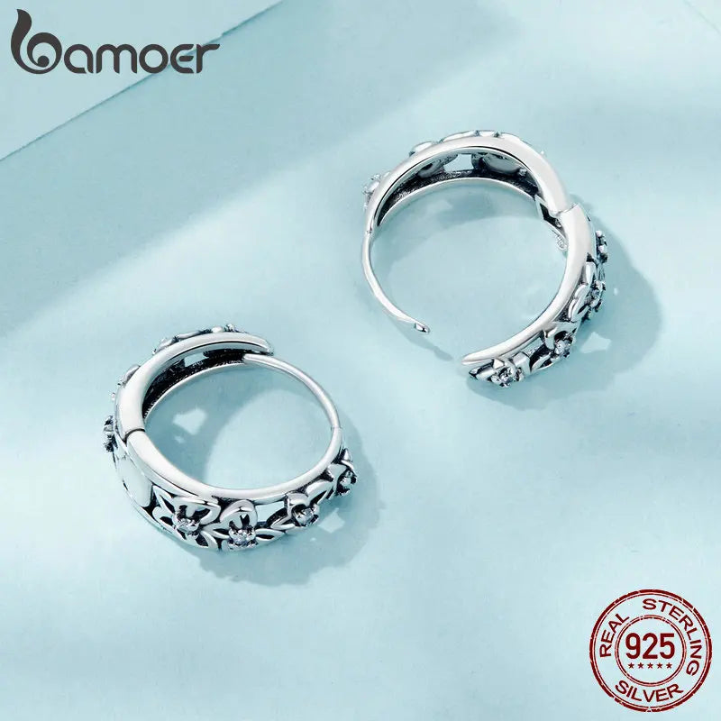 925 Sterling Silver Butterfly Hoop Earrings