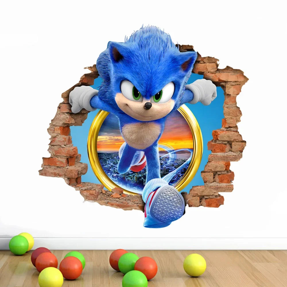 Sonic Cartoon 3D PVC Sticker & Game Poster