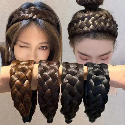 Braided Wig Headbands | Fishbone Wide Twist Hairbands for Women