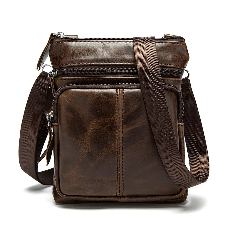 Small Genuine Leather Messenger Bag for Men