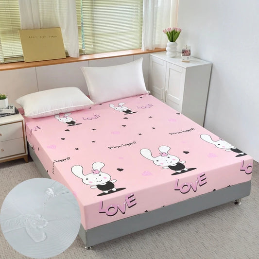 Cartoon Waterproof Fitted Sheet | Adjustable Mattress Cover with Elastic Band