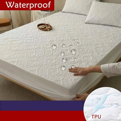 Quilted King Mattress Protector | Waterproof Fitted Sheet, Breathable & Soft