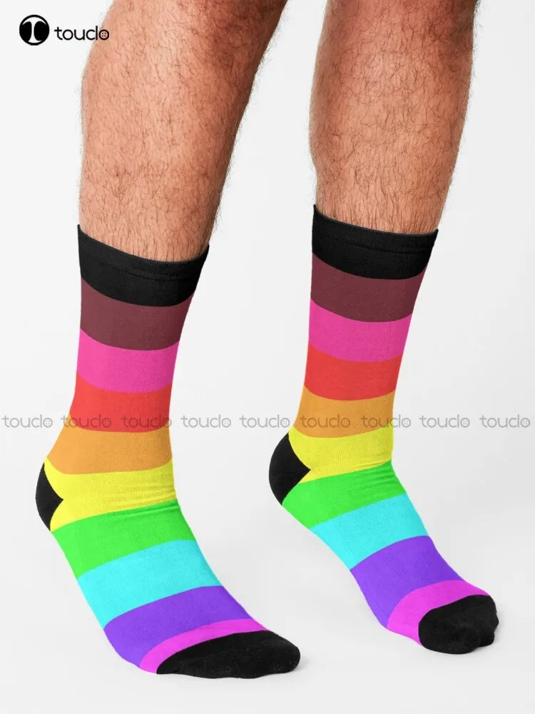 Neon Pastel LGBT Cartoon Socks