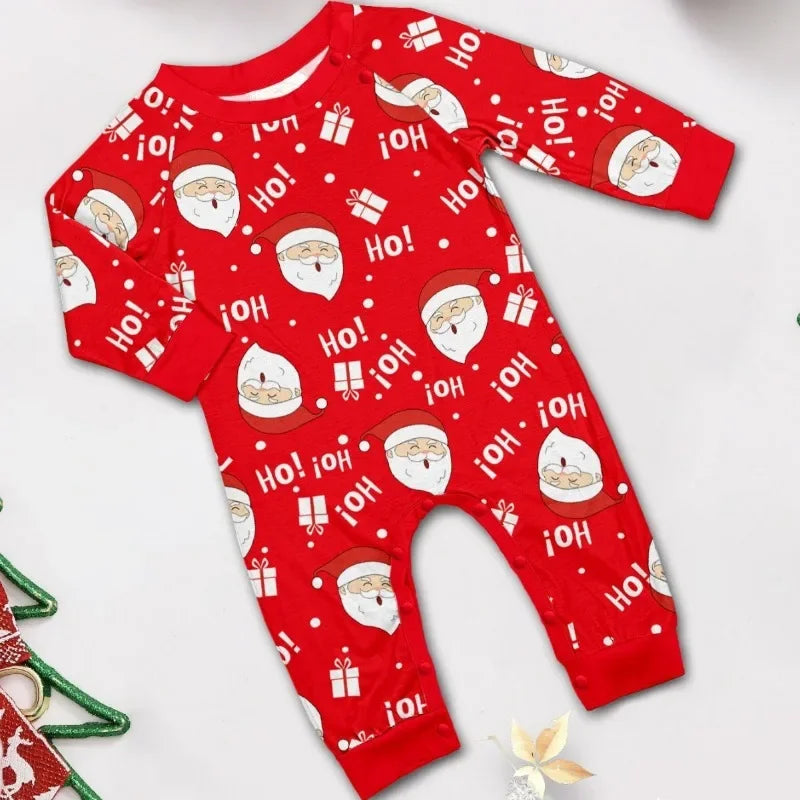 Family Matching Santa Claus HO Letter Print Pajama Set