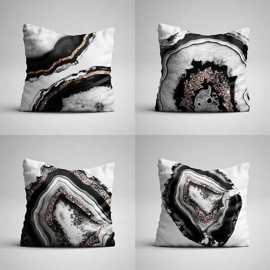 Luxury Gray Vintage Marble Throw Pillow Case – Nordic Agate Cushion Cover