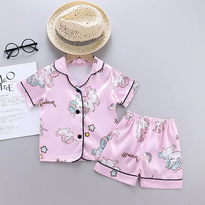 Summer Baby Pajamas - Unicorn T-Shirt & Shorts for Kids