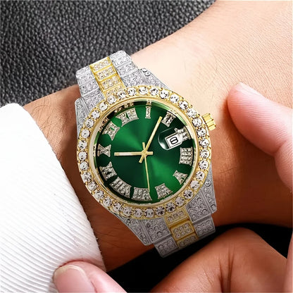 Luxury Full Steel Gold Quartz Wristwatch for Men