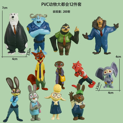 12 Pcs Disney Zootopia Action Figures Set