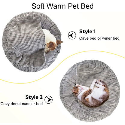 Round Pet Bed for Dogs and Cats