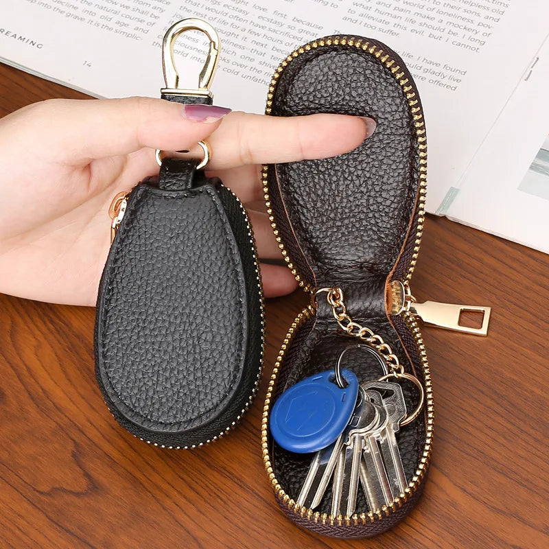 Unisex PU Leather Key Case - Large Capacity Key Holder Wallet