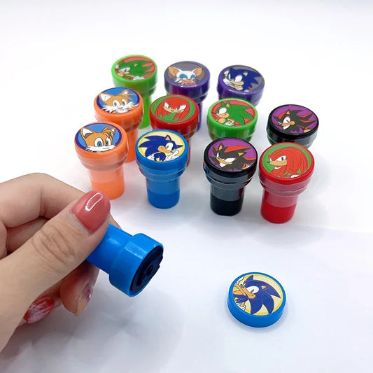 12 Pcs Sonic the Hedgehog Toy Seal Set – Cute Cartoon Seals