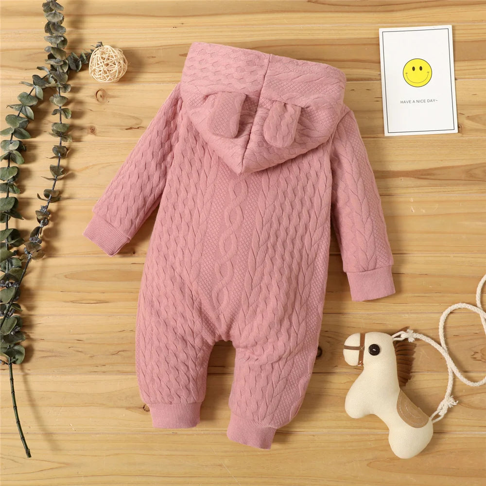 Solid Baby Jumpsuit | Long Sleeve Romper for Newborns 0-18M