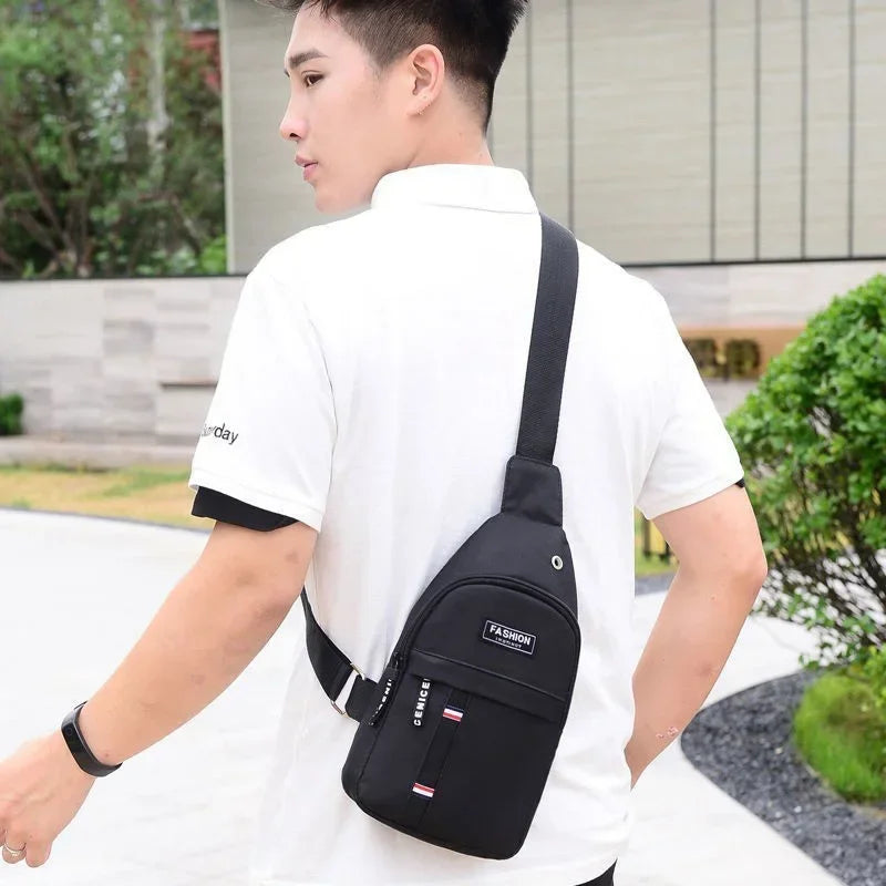 New Chest Bag Messenger Pack for Men | Simple Nylon Fashion