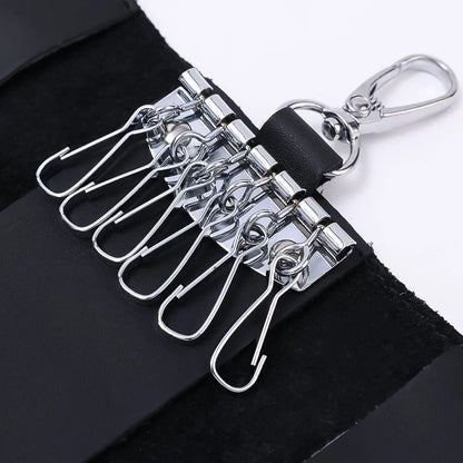 Portable Leather Housekeeper Keychain Holder