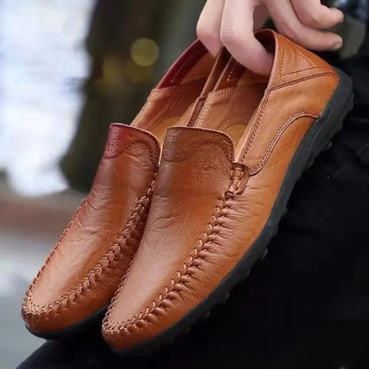 Men’s Leather Loafers – Slip-On Business Casual Moccasins