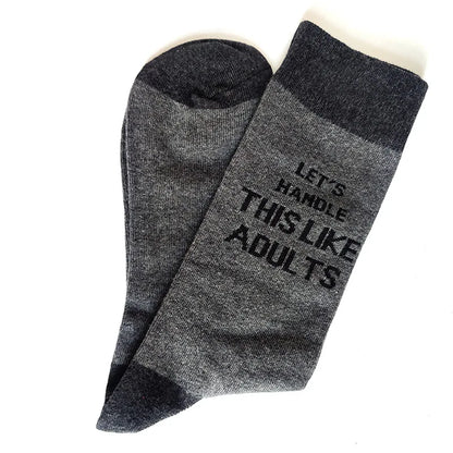 Men's Cotton Funny Socks - Stylish Letter Patterns