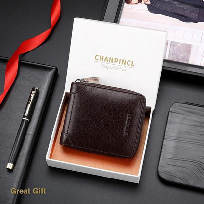 Luxury RFID Leather Men's Wallet with Coin Pocket