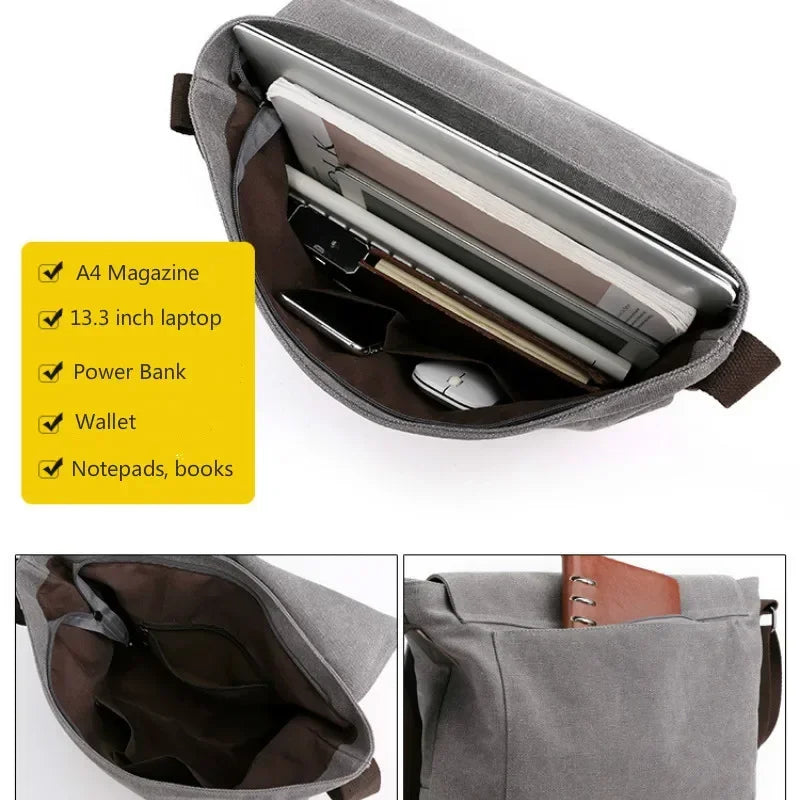 New Men’s Canvas Crossbody Shoulder Messenger Bag