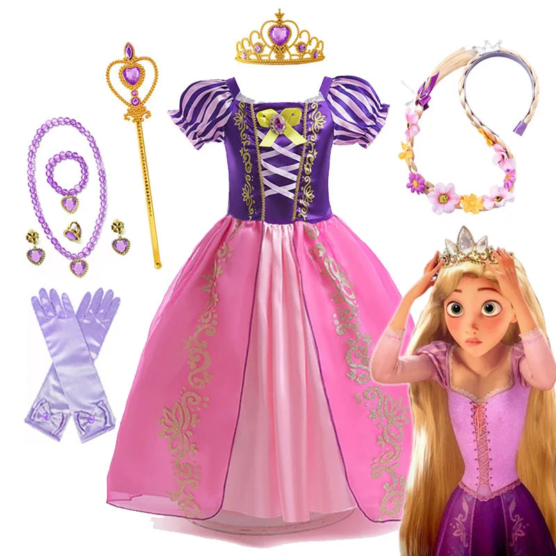 Disney Rapunzel Purple Puff Sleeve Dress - Tangled Cosplay Costume