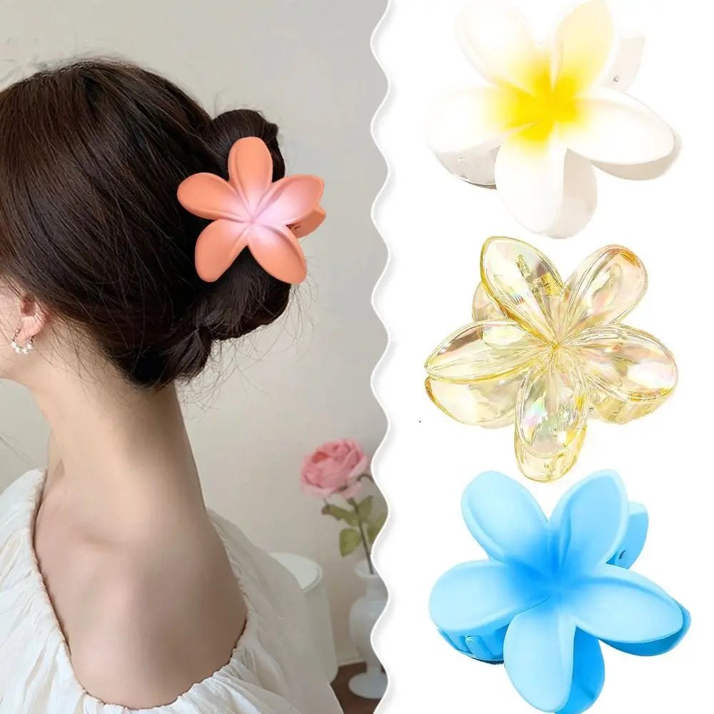 Gradient Frangipani Hair Clips | Fashionable Plumeria Hair Accessories