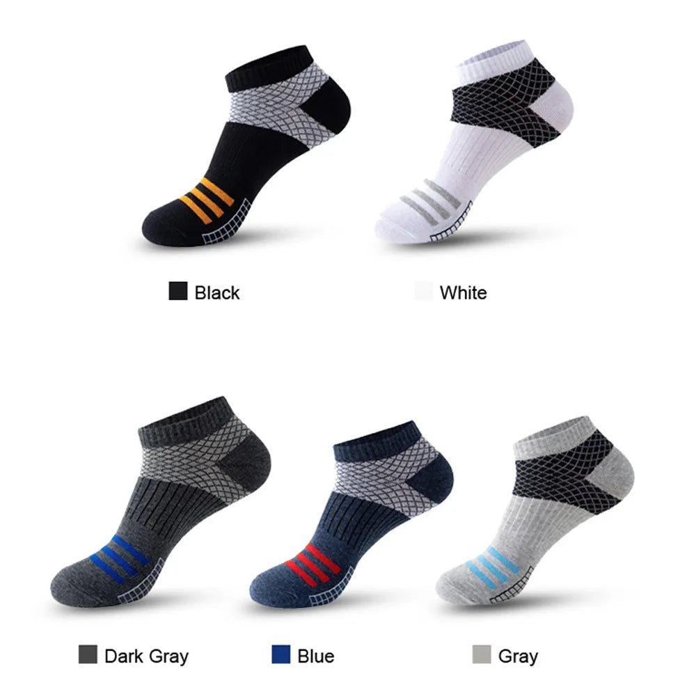 5 Pairs Men's Black Mesh Ankle Socks