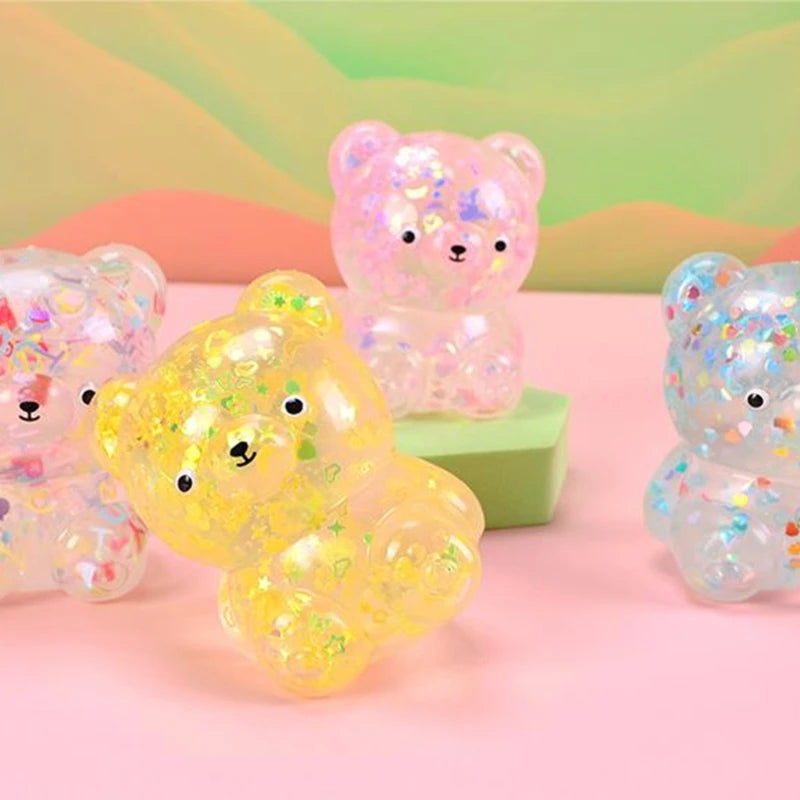 Squeeze Fidget Toy – Soft Jelly Bear Stress Relief Ball