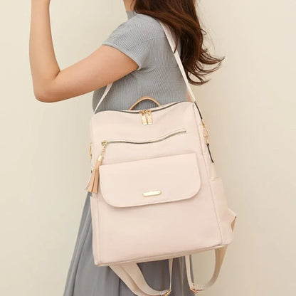 High-Quality Women's Backpack | 2024 Trendy Zipper & Tassels Design