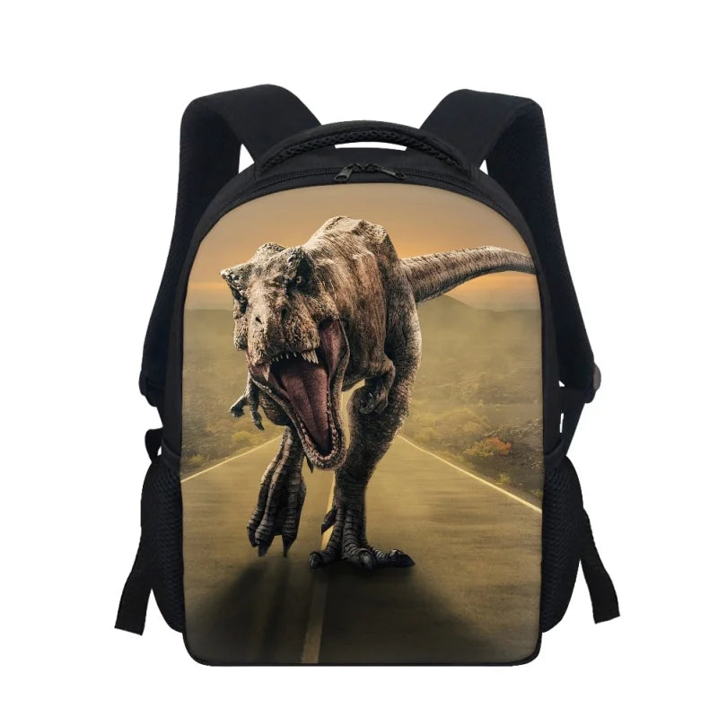 Dinosaur Print School Bags for Kids – 12-Inch Kindergarten Backpacks