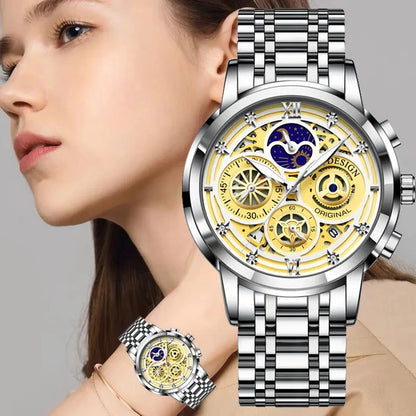 LIGE Luxury Ladies Quartz Waterproof Stainless Steel Watch