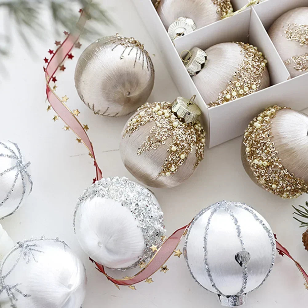 Glass Christmas Ball Ornaments - Champagne Spheres