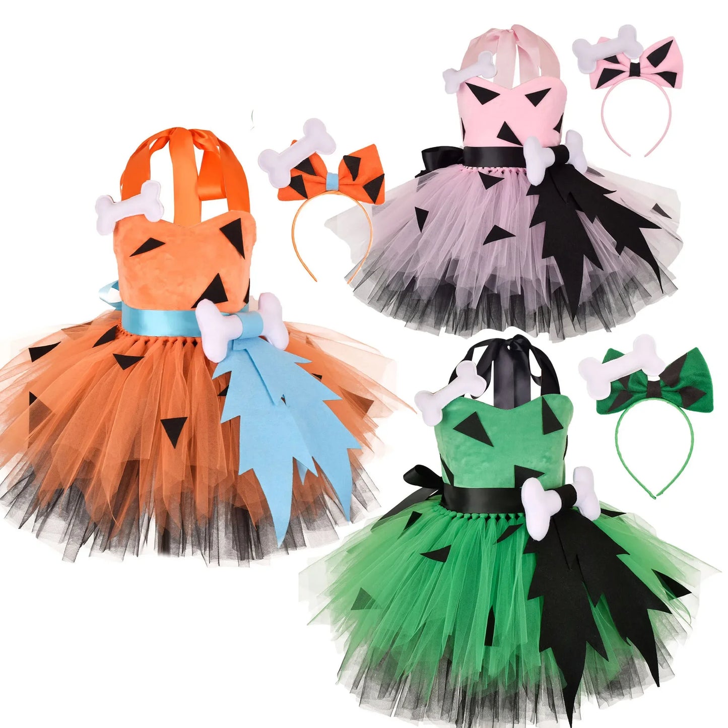 Pebbles Tutu Costume for Girls | Flintstone Dress