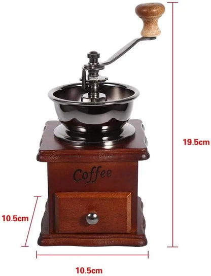 Vintage Manual Coffee Grinder – Portable Hand Coffee Bean Grinder for Home & Office