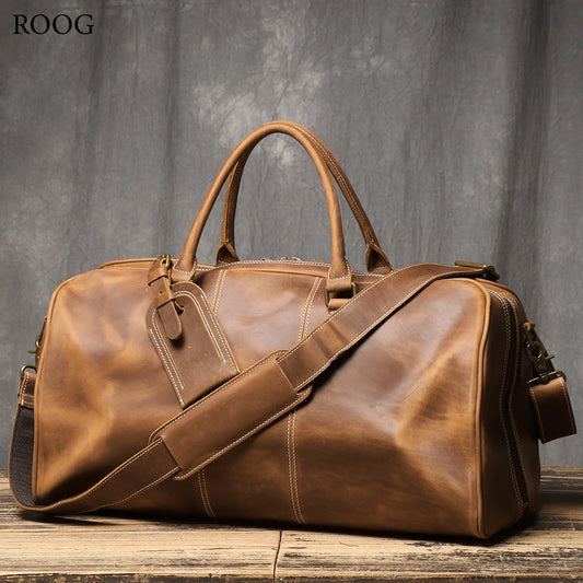 Premium Vintage Leather Tote Bag - Durable & Stylish Travel Companion