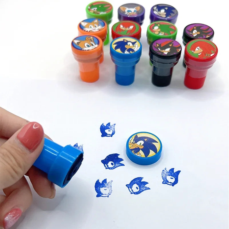 12 Pcs Sonic the Hedgehog Toy Seal Set – Cute Cartoon Seals