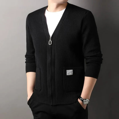 Men's Long Sleeve Zipper Cardigan