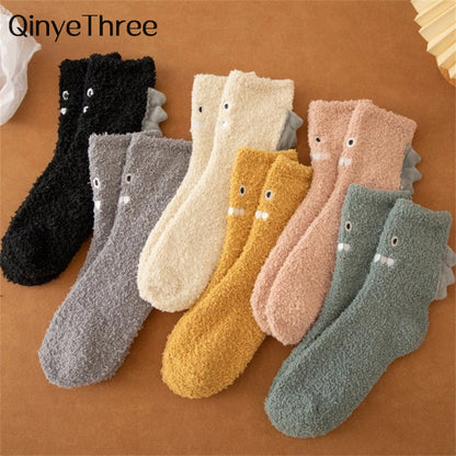 3D Little Dinosaur Cute Monster Coral Velvet Socks