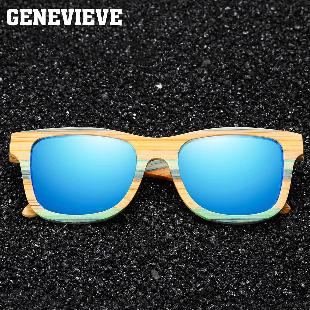 GENEVIEVE Customizable Bamboo Polarized Sunglasses