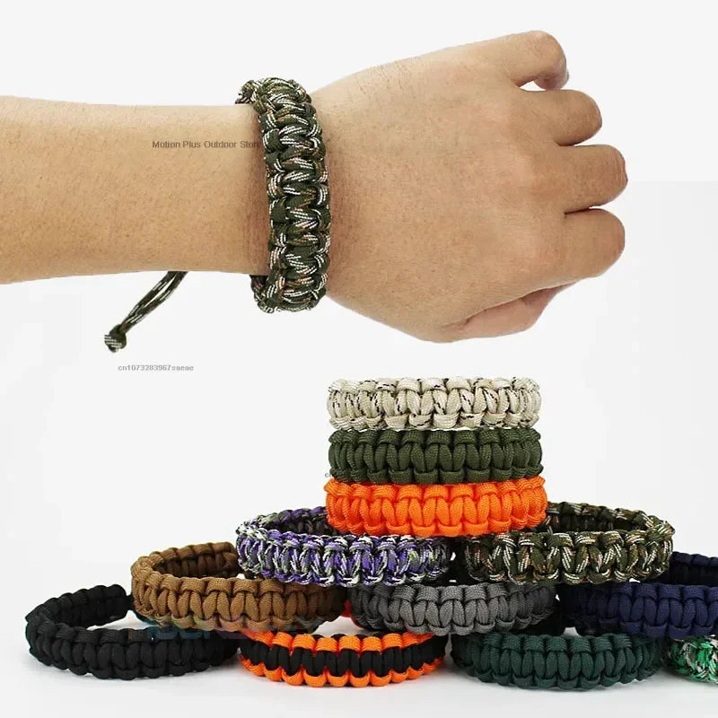 Adjustable Men & Women Survival Emergency Bracelet – Paracord Weaving Wristband for Camping, Hiking, Outdoor Tools & Accessories