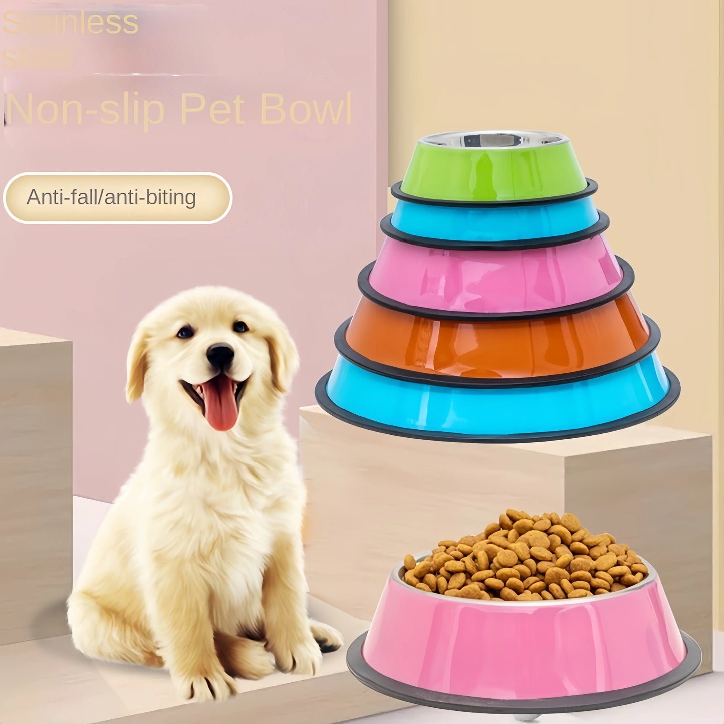 Durable Stainless Steel Pet Feeding & Drinking Bowls