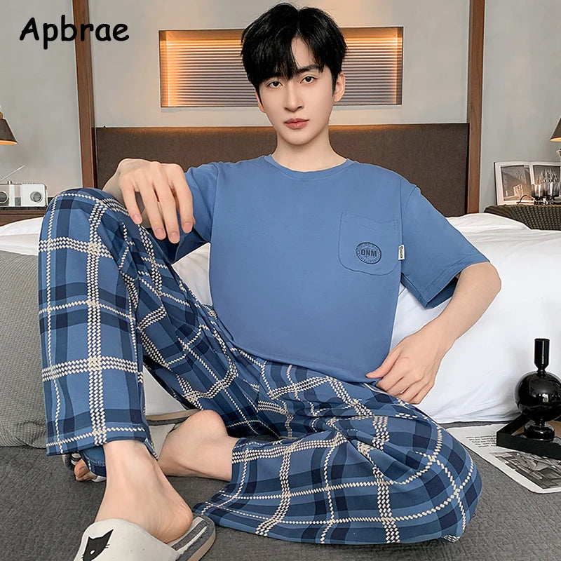 Soft Cotton Pajamas Set for Men – Fashion O-Neck