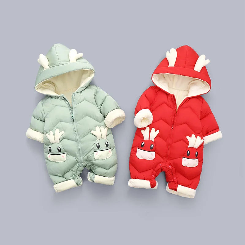 Baby Winter Snowsuit - Plus Velvet Thick Jumpsuit for Infants and Toddlers