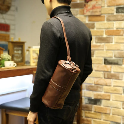 Crazy Horse PU Leather Men’s Crossbody Bag | Small Messenger Bag