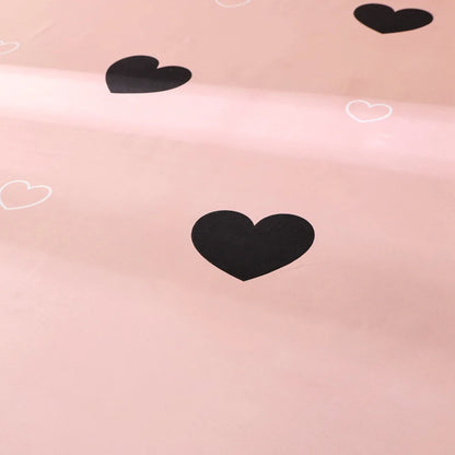 Pink Heart Fitted Bed Sheet | Elastic Round Cover for Adults